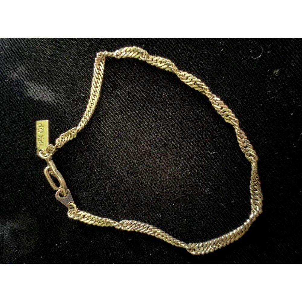 Vintage 18K Gold Plated Rope Chain Bracelet